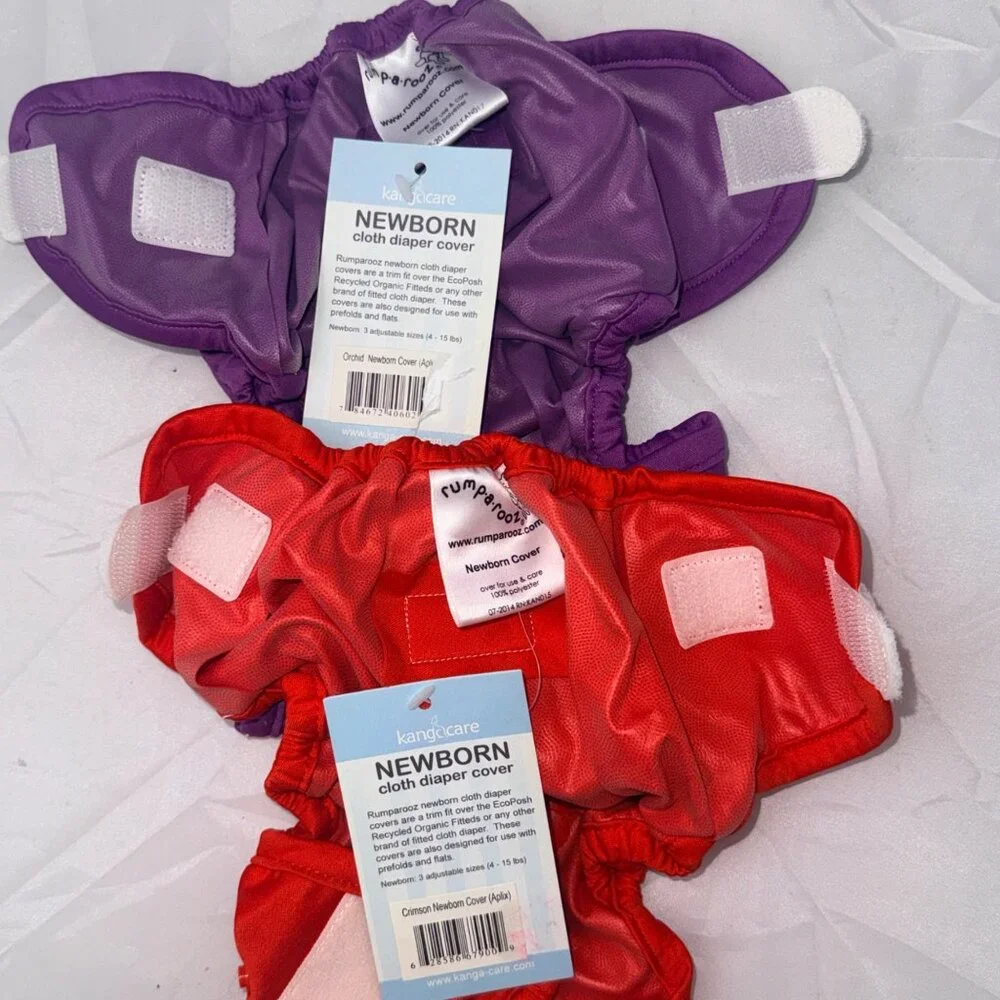 Rumparooz Cloth Diaper Covers 2pk Newborn Orchid & Crimson Adjustable Waterproof